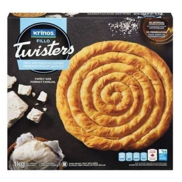 Krinos 1kg Fillo Twisters Feta and Ricotta